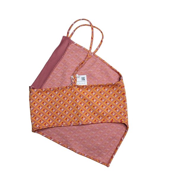 ZARA NWT asymmetrical colorful retro spaghetti bandana tank top orange size med - Picture 5 of 9